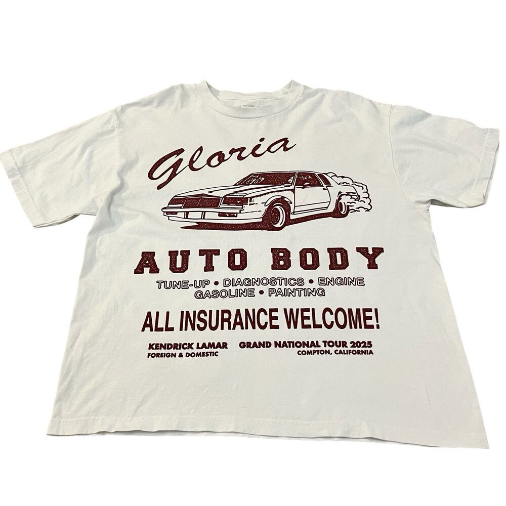 Kendrick Lamar Gloria Auto Body Merch Tshirt Large Grand National Tour GNX READ